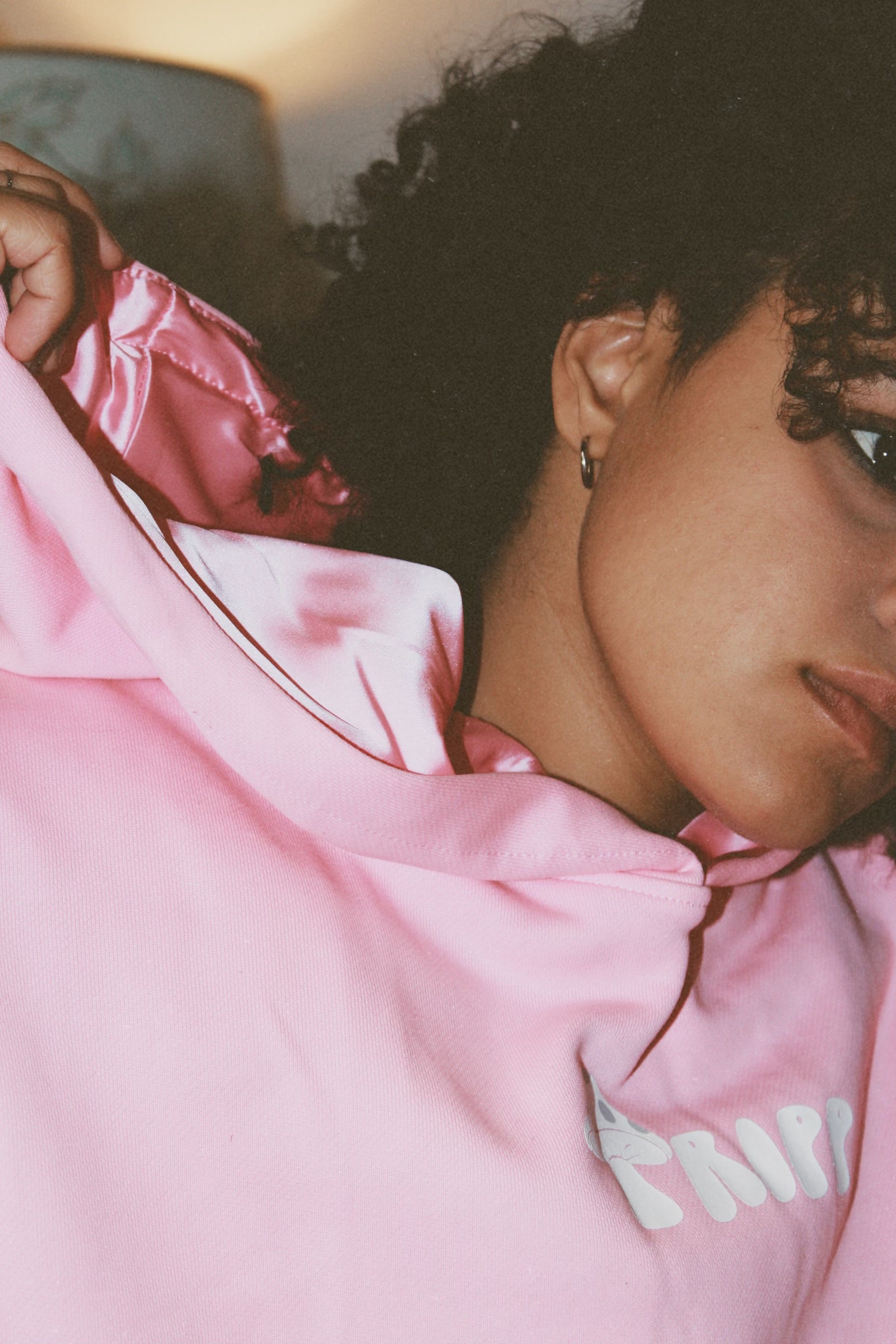 Pink Satin Lined TRIPP Hoodie