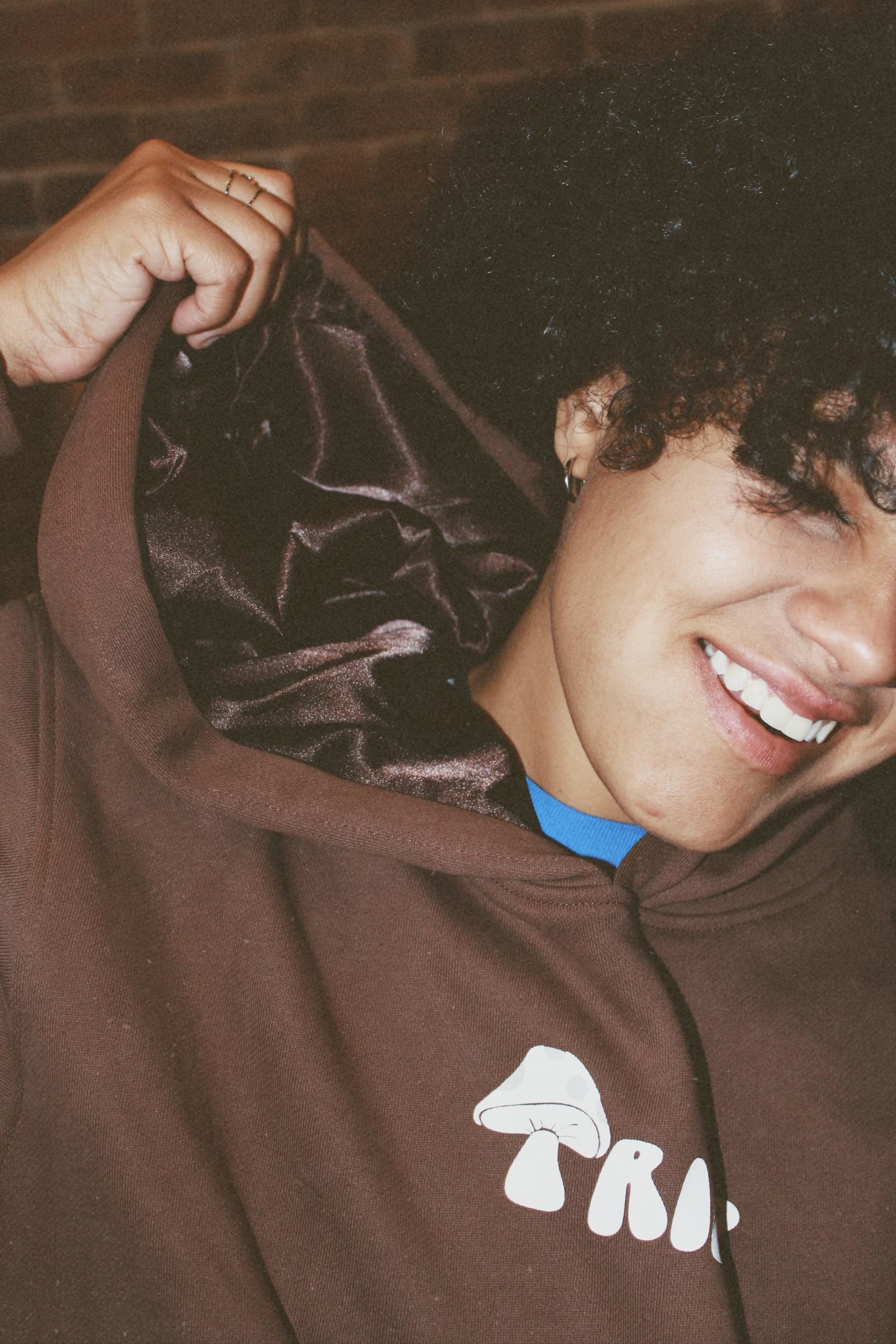 Brown Satin Lined TRIPP Hoodie
